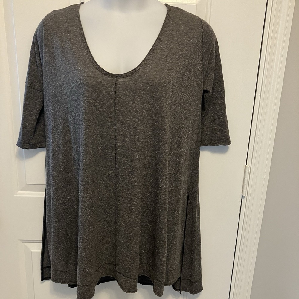 Free People We the Free Women's Sz Medium Heathered Gray Swing Tunic Shirt Dress